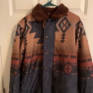 Western Aztec print coat
